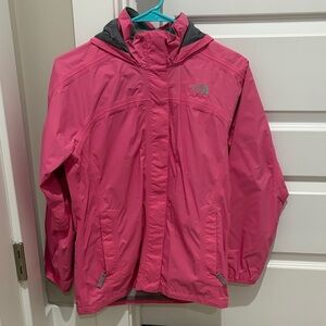 The North Face Kids Pink rain Jacket size large